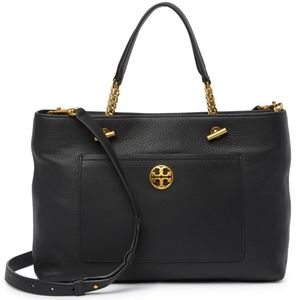 NWT~TORY BURCH~Chelsea Leather Satchel, Black